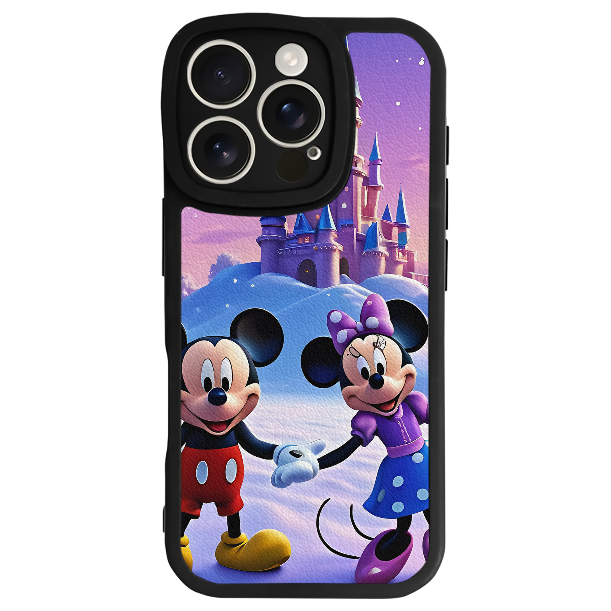 （画像用） ミッキーマウス Mickey Mouse 【iPhone 16シリーズ対応】シリコンスマホケース（レザー調） 材質：シリコン